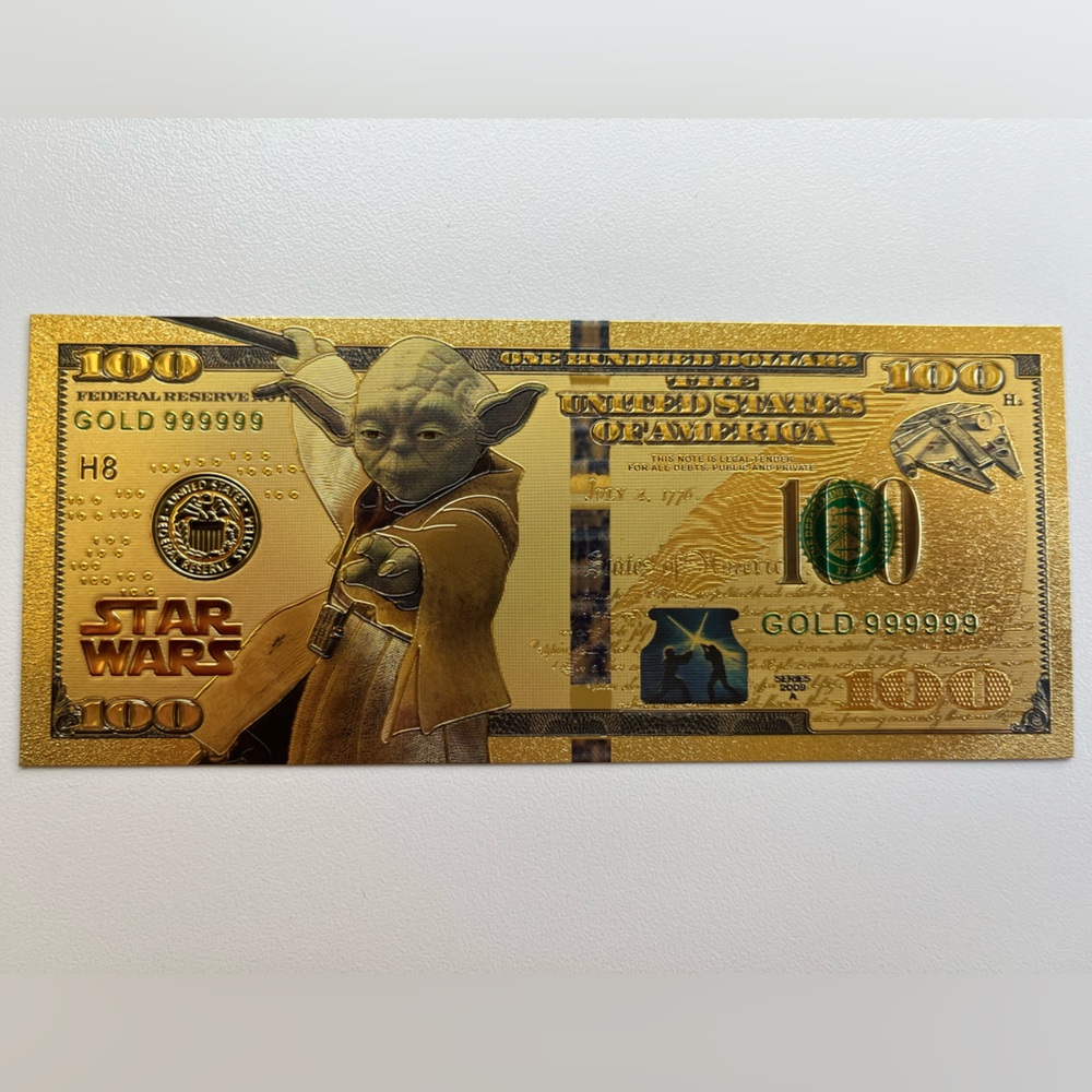 (SALE) Star Wars 24k gold foil/plated novelty note